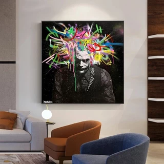 Quadro Grande 112x82cm Coringa Grafite