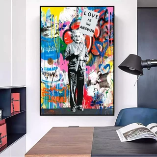 Quadro Decorativo Grande 112x82cm 1 Tela: Amor é a Resposta