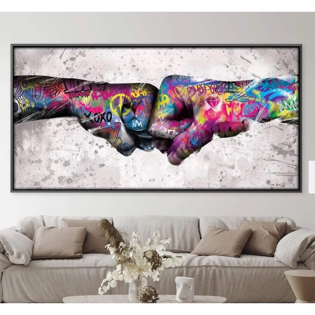Quadro Decorativo Grande 112x82cm Comprimento punhos Grafitti