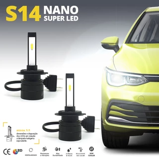 Par Lâmpadas H7 Farol Alto Fiat Toro 2016 2017 2018 2019 2020 Super Led Mini Nano 6000k 7200 Lumens Sem Adaptar Furar Tampa de Borracha Shocklight S14