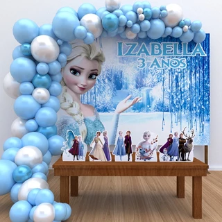 Kit Ouro Personalizado Festa Aniversário Frozen 1 Decoração Cenários