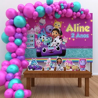 Kit Ouro Personalizado Festa Aniversário A Casa Magina da Gabby Decoração Cenários