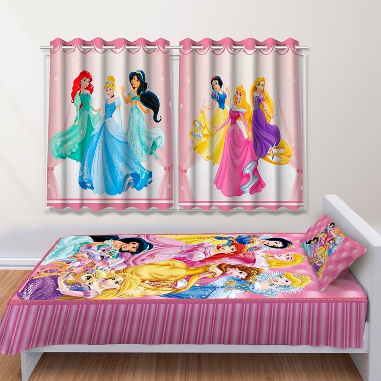 Jogo de cama estampado princesa disney, tecidos para casa, fofo