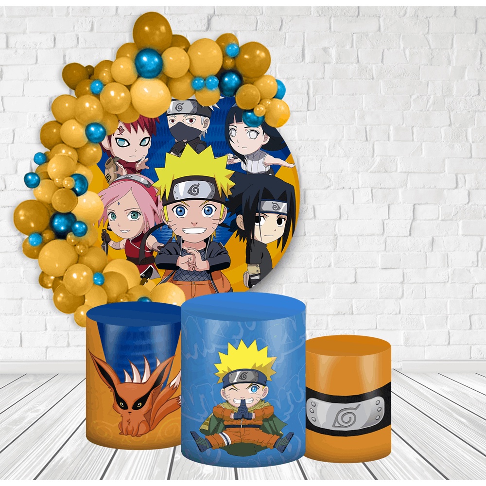 Capas Cilindro E Painel Redondo Naruto Boruto Veste Facil