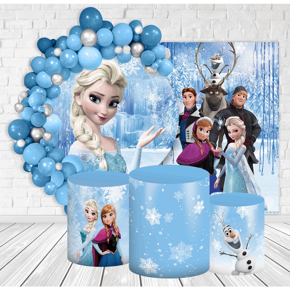 Kit Festa Aniversário Casado 2 Painéis E Capas Tecido Frozen 2