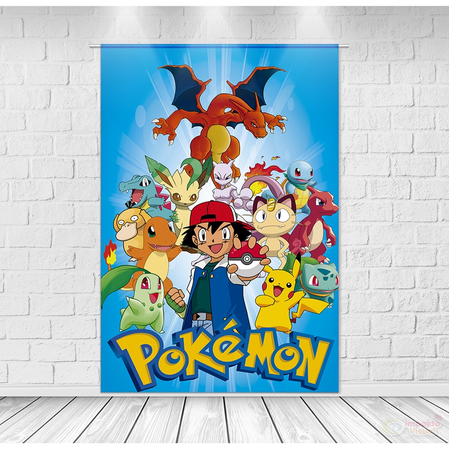 Painel Pokémon 200 cm diametro - Aquarela