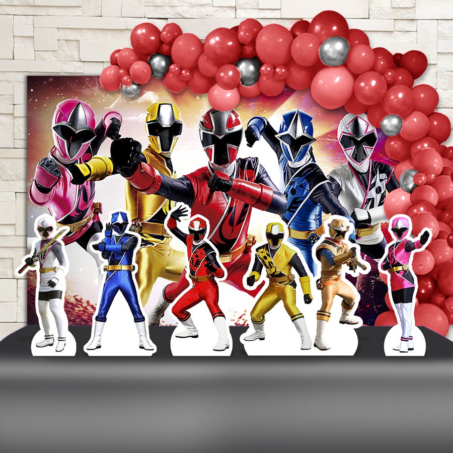 Kit Ouro Festa Aniversário Power Rangers Ninja Steel Desenho Decoração  Cenários | Shopee Brasil