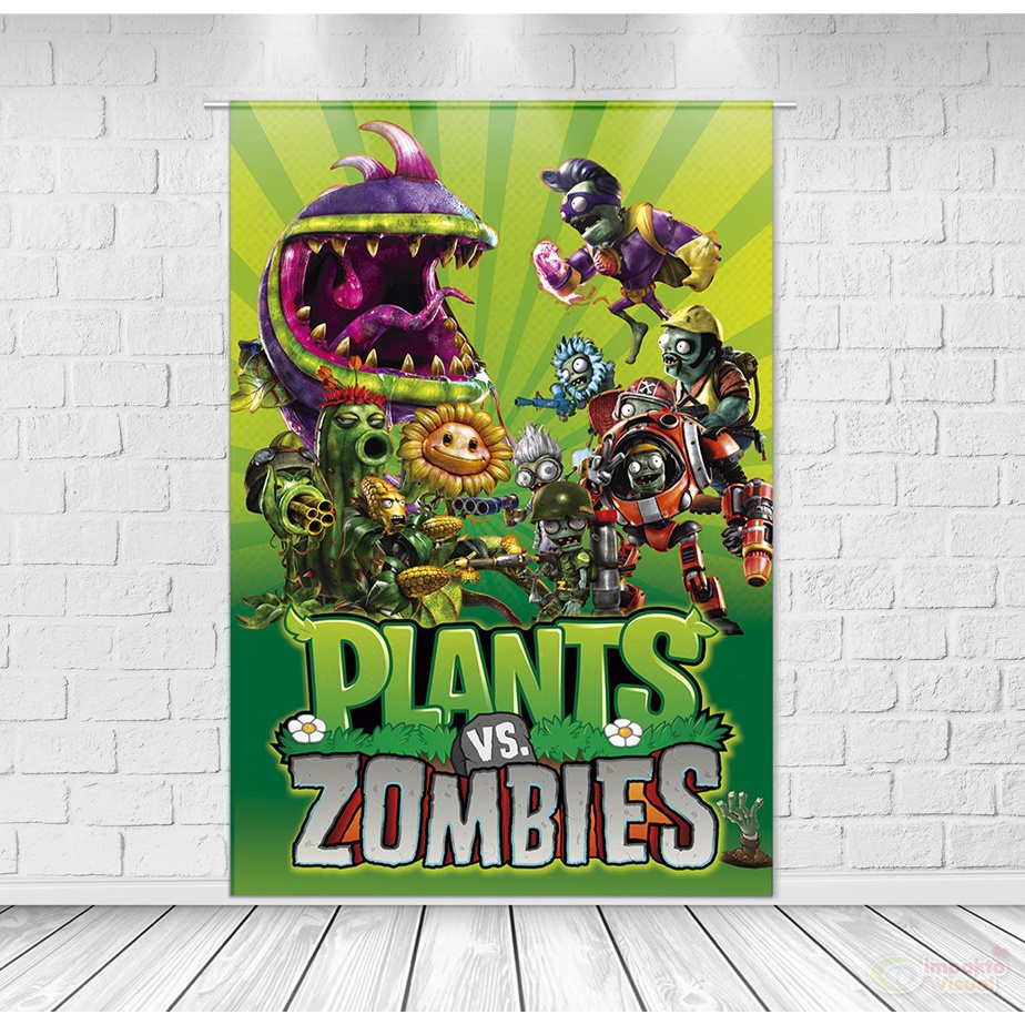 Banner Painel de Parede Plants Vs Zombies Faraó Tema