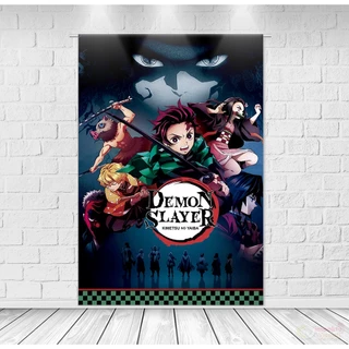Painel Decoração Retangular Tecido Sublimado Demon Slayer Kimetsu no Yaiba 1,50x2,20