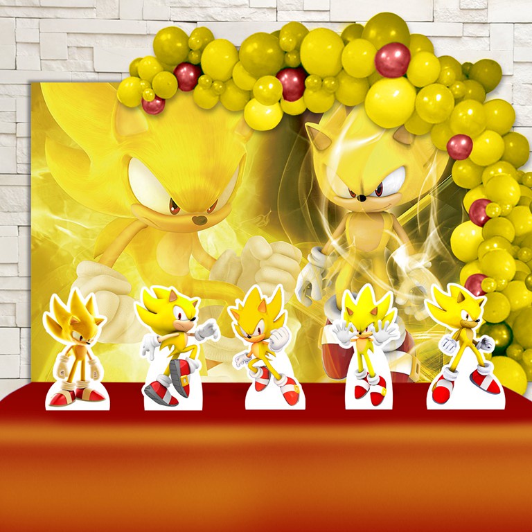 Sonic - Sonic Amarelo 11  Arte com ouriços, Festas de aniversário
