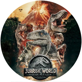 Painel Redondo Sublimado Jurassic World 1,50x1,50
