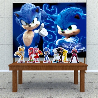 Painel de Aniversário Infantil Sonic Filme 2 - 1,50x1,00m