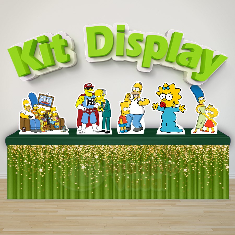 Kit 5 Displays De Mesa Festa Decoração Infantil Simpsons