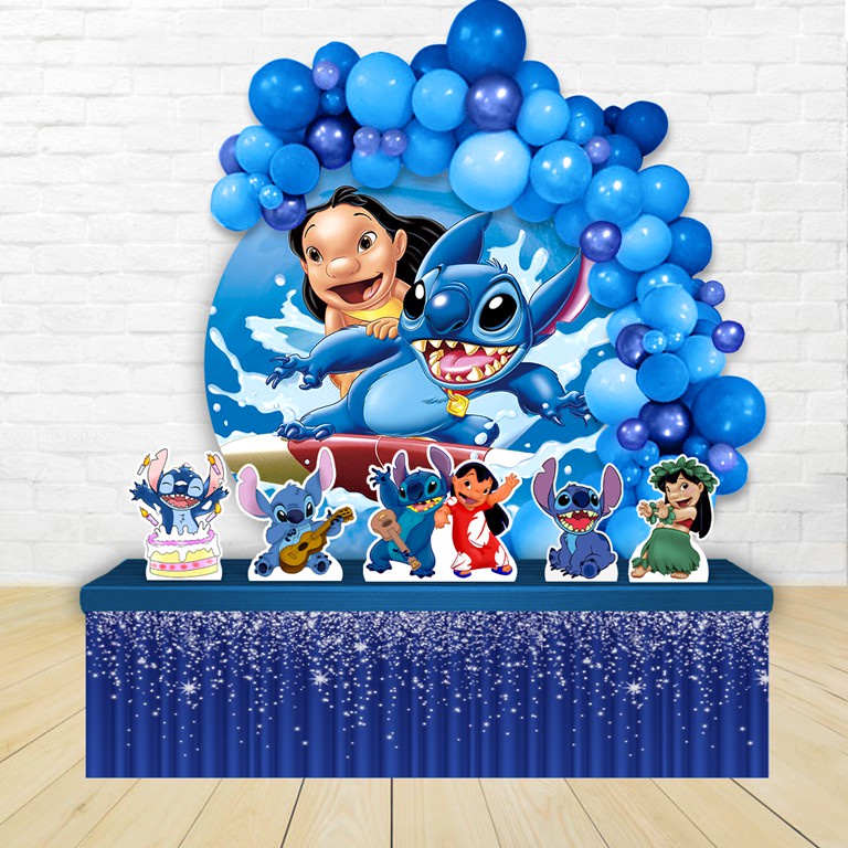 Kit Festa Painel Redondo Decoração Lilo E Stitch | Shopee Brasil