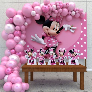 Decoración para fiesta de cumpleaños de Minnie Mouse  Festa minnie rosa,  Festa minnie rosa simples, Festa minnie