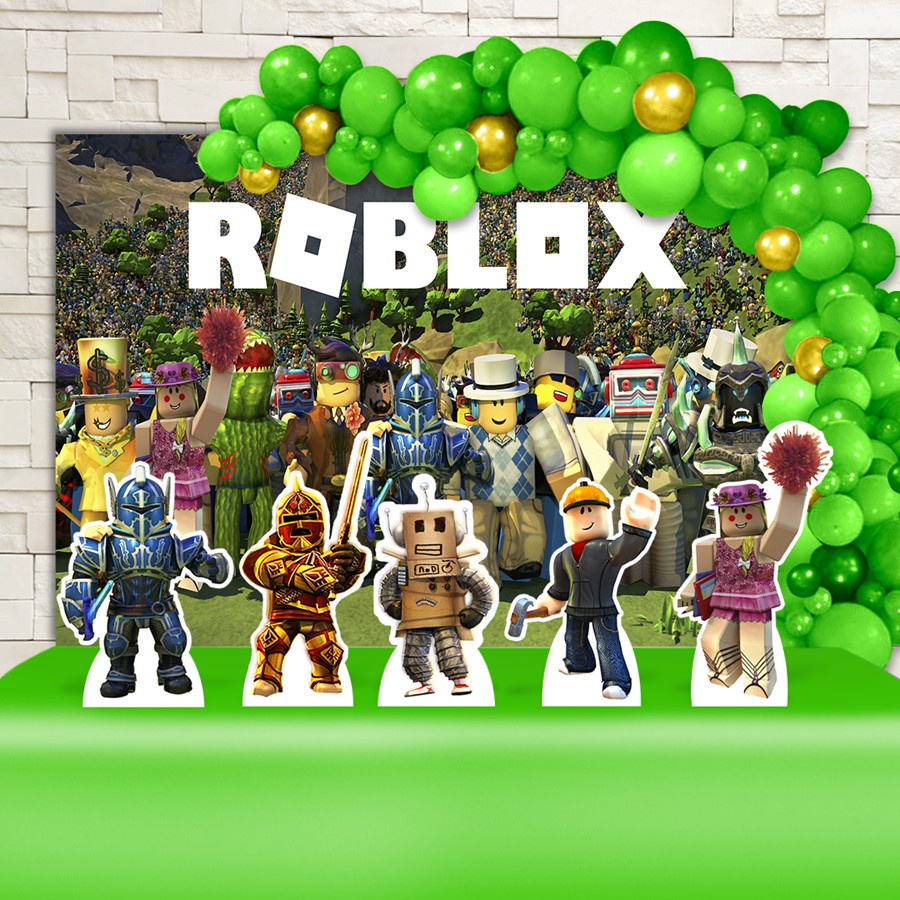 Festa Aniversário Roblox Decoração Cenários Kit Ouro