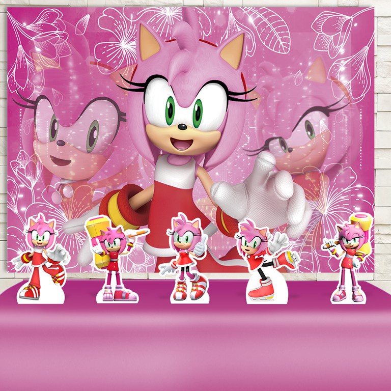 Combo Sonic e Amy Rose De Pelúcia 50cm exclusivo promoção dia das crianças!