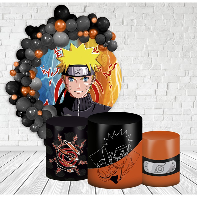 Capas Cilindro E Painel Redondo Naruto Boruto Veste Facil