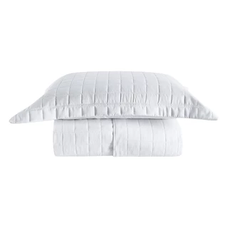 Cobre Leito Colcha Solteiro com Porta Travesseiro Matelassê Percal 300 fios Basic Branco
