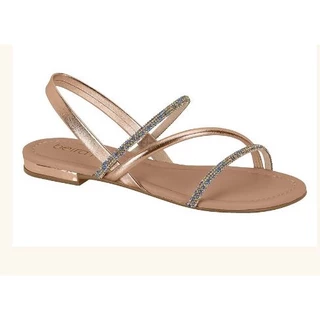 Sandália Flat Feminina com Strass Beira Rio