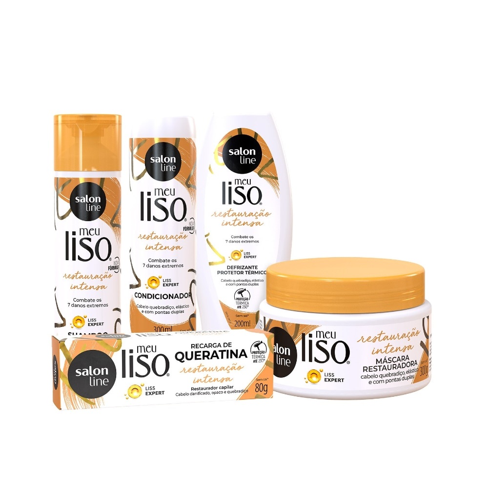 Kit para cabelos lisos com Meu Liso Restauração Intensa | Shopee Brasil