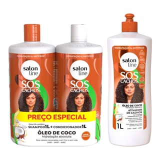 Kit SOS Cachos Coco Familia com Ativador Litrão Salon Line
