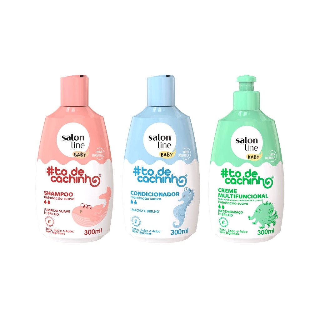 Kit Baby Shampoo + Condicionador + Creme #Todecachinho Salon Line