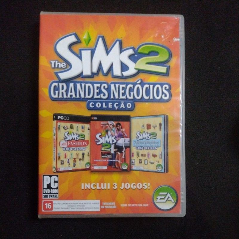 Jogo p/ pc the sims 2 grandes negócios coleção 3 jogos dvd mídia