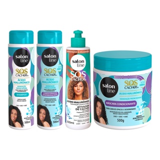 Kit cuidados com SOS Cachos Ácido Hialurônico Salon Line