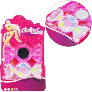 Estojo De Maquiagem C/Sombra + Batom E Pincel P/Boneca Little Beauty Bala Bombom Pd-70777M P&D Impex