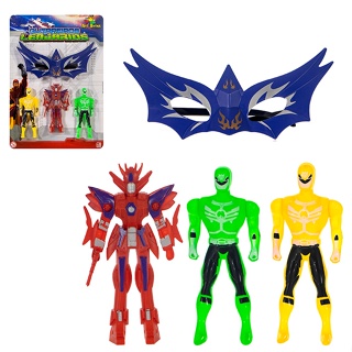Boneco Heroi Kit 3Pcs E Mascara Power Ranger