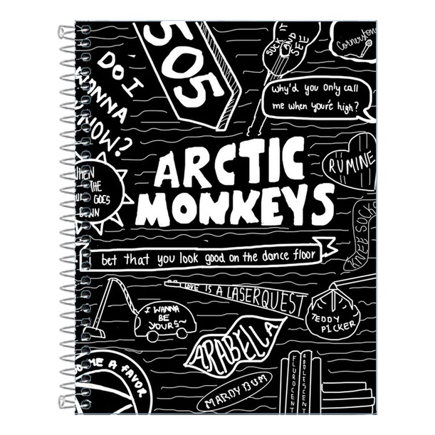 Caderno Artic Monkeys Capa Dura 20 Matérias 320 Fls