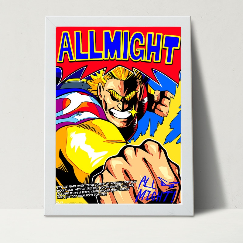 Quadro Decorativo All Might Tamanho 45x33cm Poster