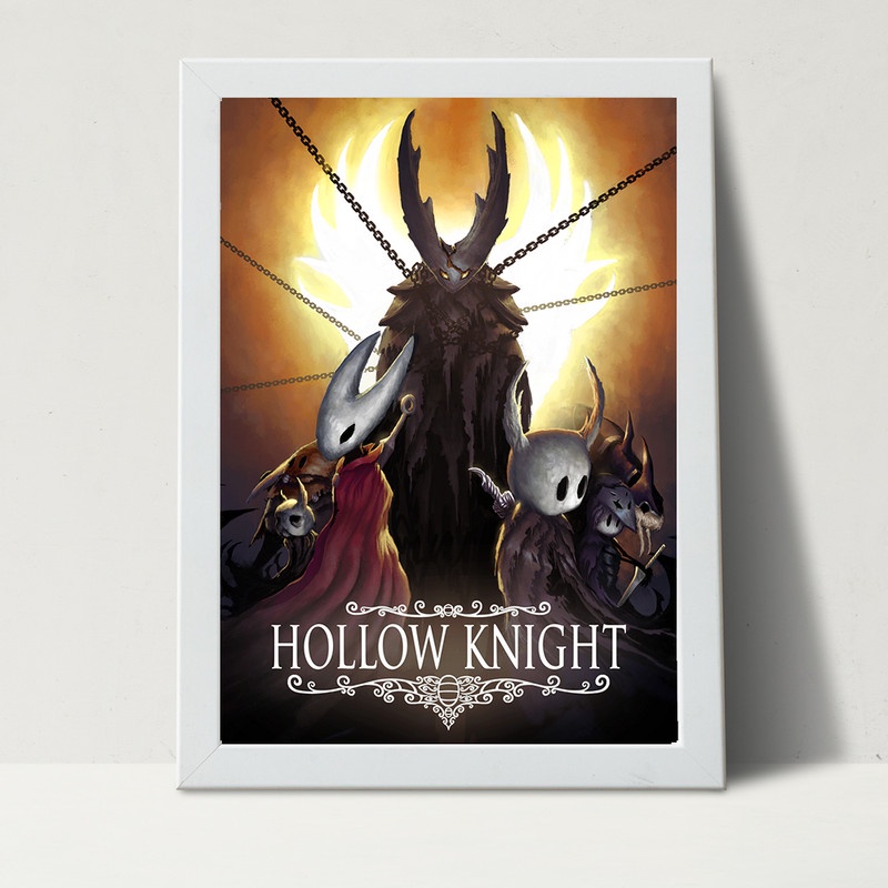 Quadro Hollow Knight Com Acetato Na Frente Tamanho 45 X 33 Cm