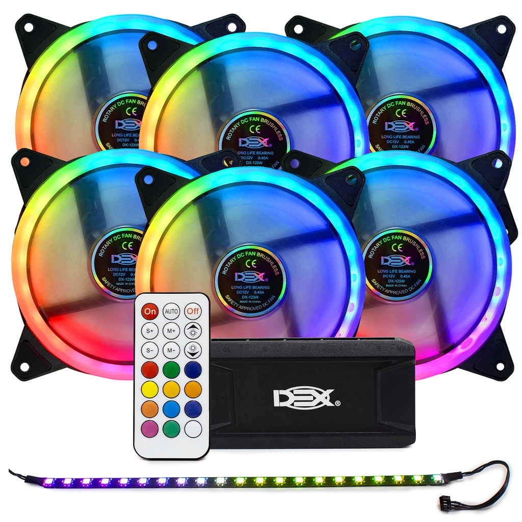 Kit Fan Rgb Conjunto Cooler Dupla Face Gamer + Controladora Gabinete Pc ...
