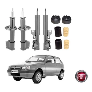 4 Amortecedores + Kit Suspensão Fiat Uno (2002 Até 2014)