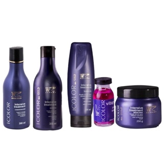 Kit 5 Peças Cabelos Coloridos Menor Desbotamento Cor Prolongada Proteção da Cor Mechas Coloridas Brilhantes Descoloridos Expostos ao Sol WF-COLOR 1.162ml
