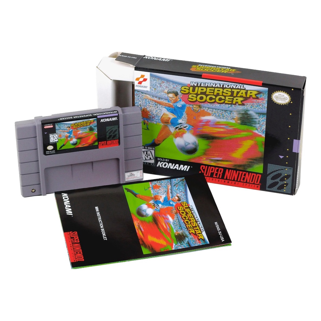 Cartucho de Super Nintendo International Superstar Soccer com Caixa e Berço