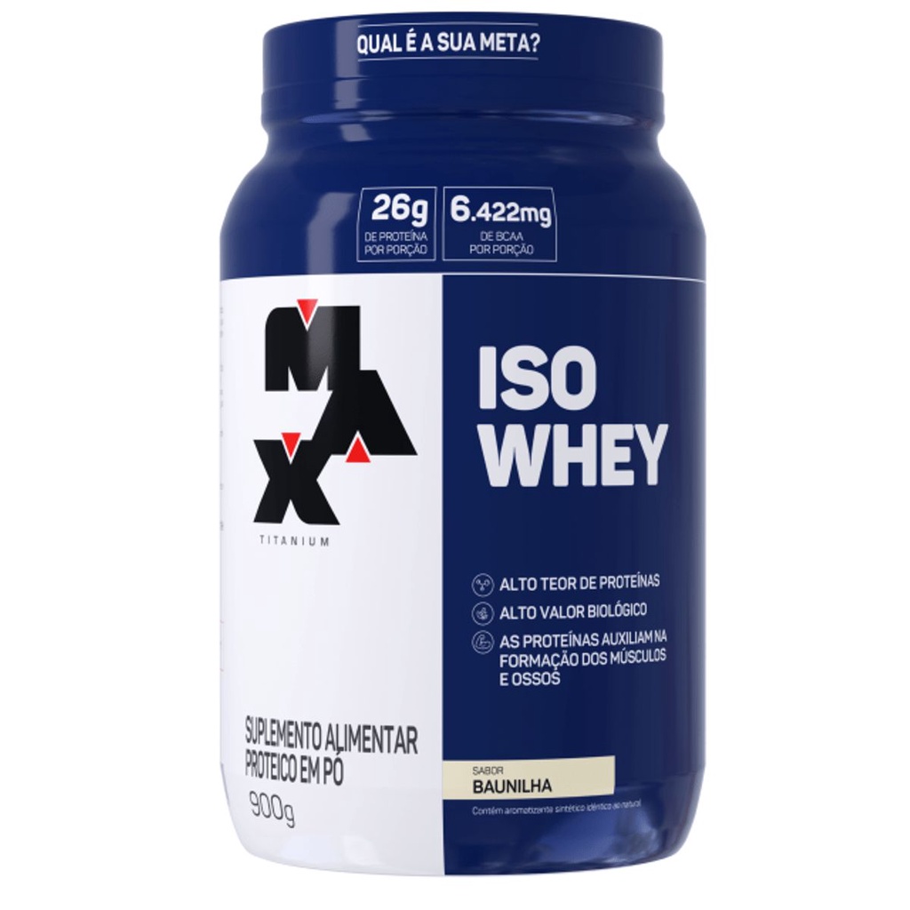 Iso Whey Max Titanium Whey Protein Isolado 900g