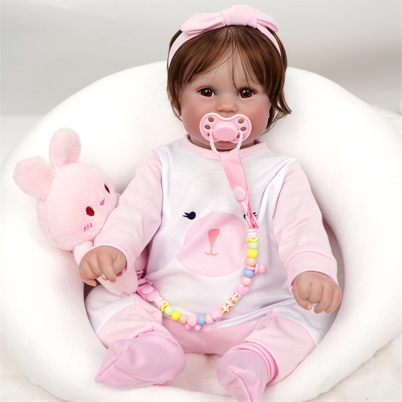 Boneca Bebê Reborn Silicone Menina Brastoy Original Pode Tomar Banho (Elis  48cm) : : Brinquedos e Jogos