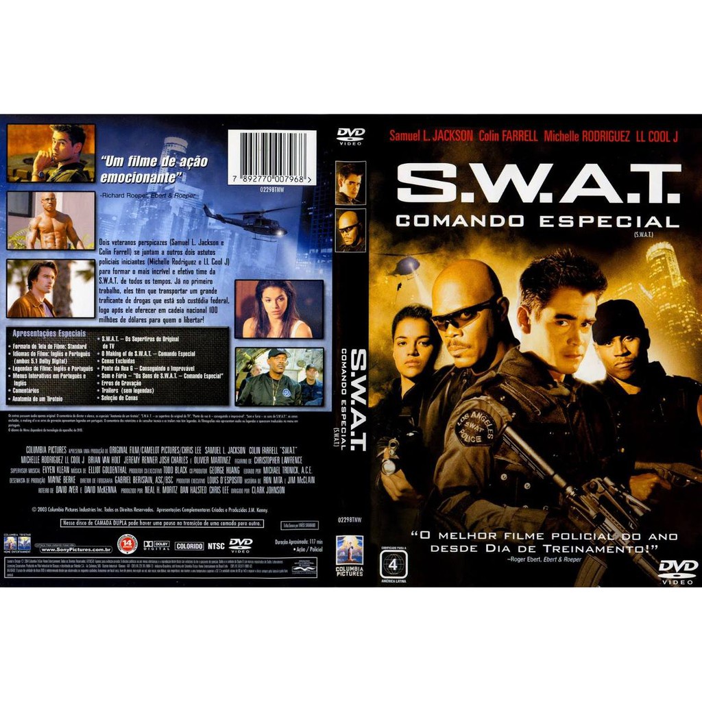 Dvd Swat Comando Especial, Ação, Samule L. Jackson, Original