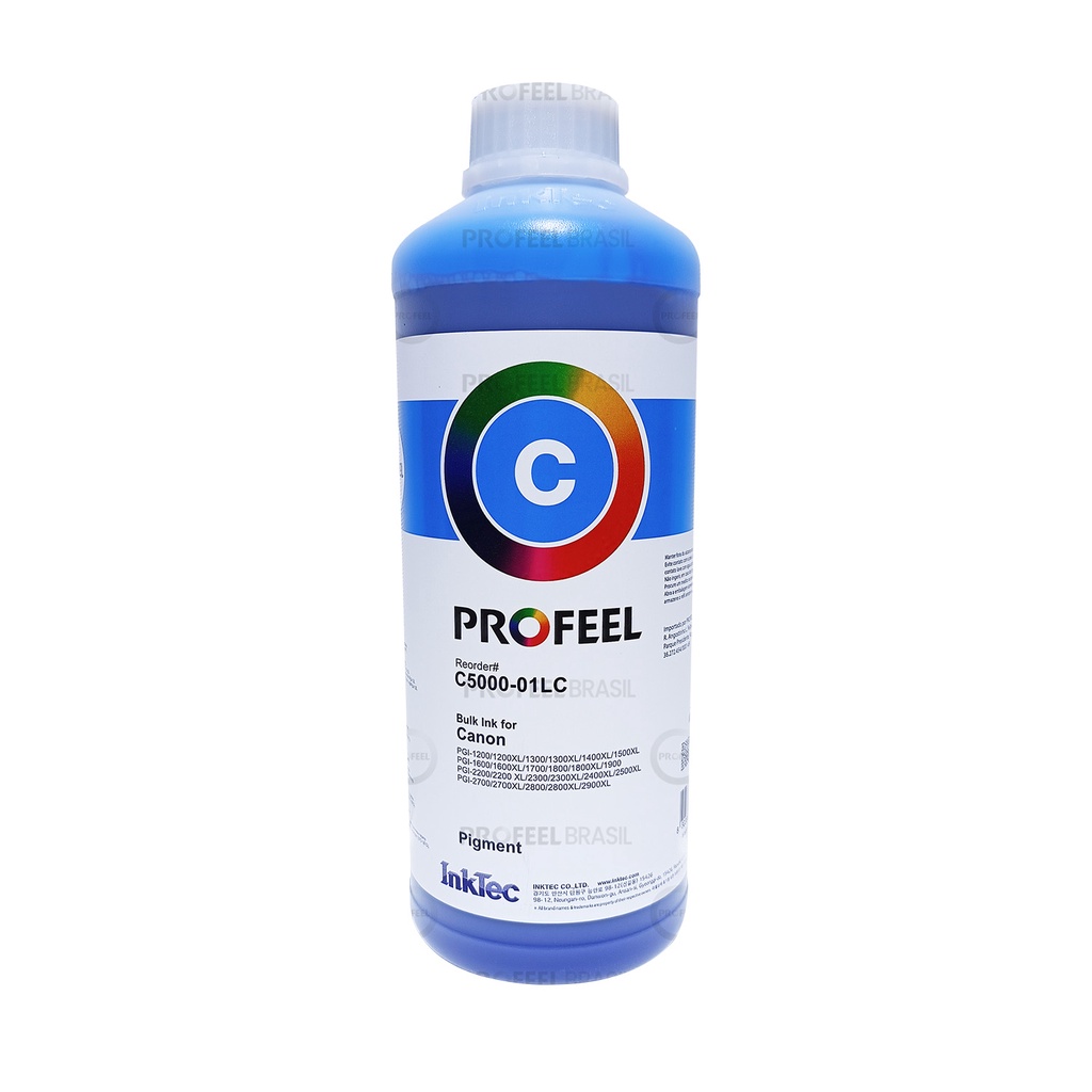 Tinta C5000 Pigmentada InkTec Profeel para Canon 1 Litro : Cyan ...