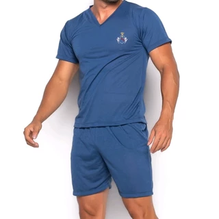 Pijama Adulto Masculino para dormir Verão Cirurgico Manga Curta E Short