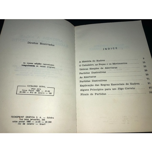 Livro: Aprenda a Jogar Xadrez Corretamente - A. Carneiro e J