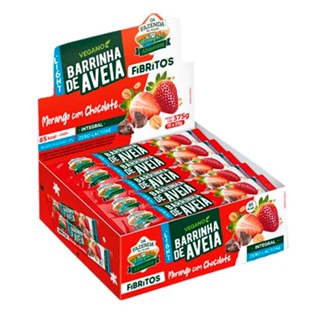 Fibritos Morango com Chocolate Biosoft (Cx C/ 15un de 25g)