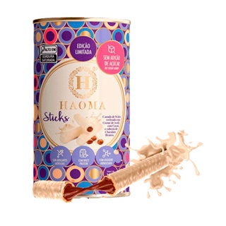 Lata de Canudos de Wafer c/ Chocolate Branco Sem Açúcar Haoma 150g