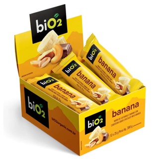 Barra de Castanhas e Frutas Banana com Chocolate biO2 Nuts (Cx 12un de 25g)