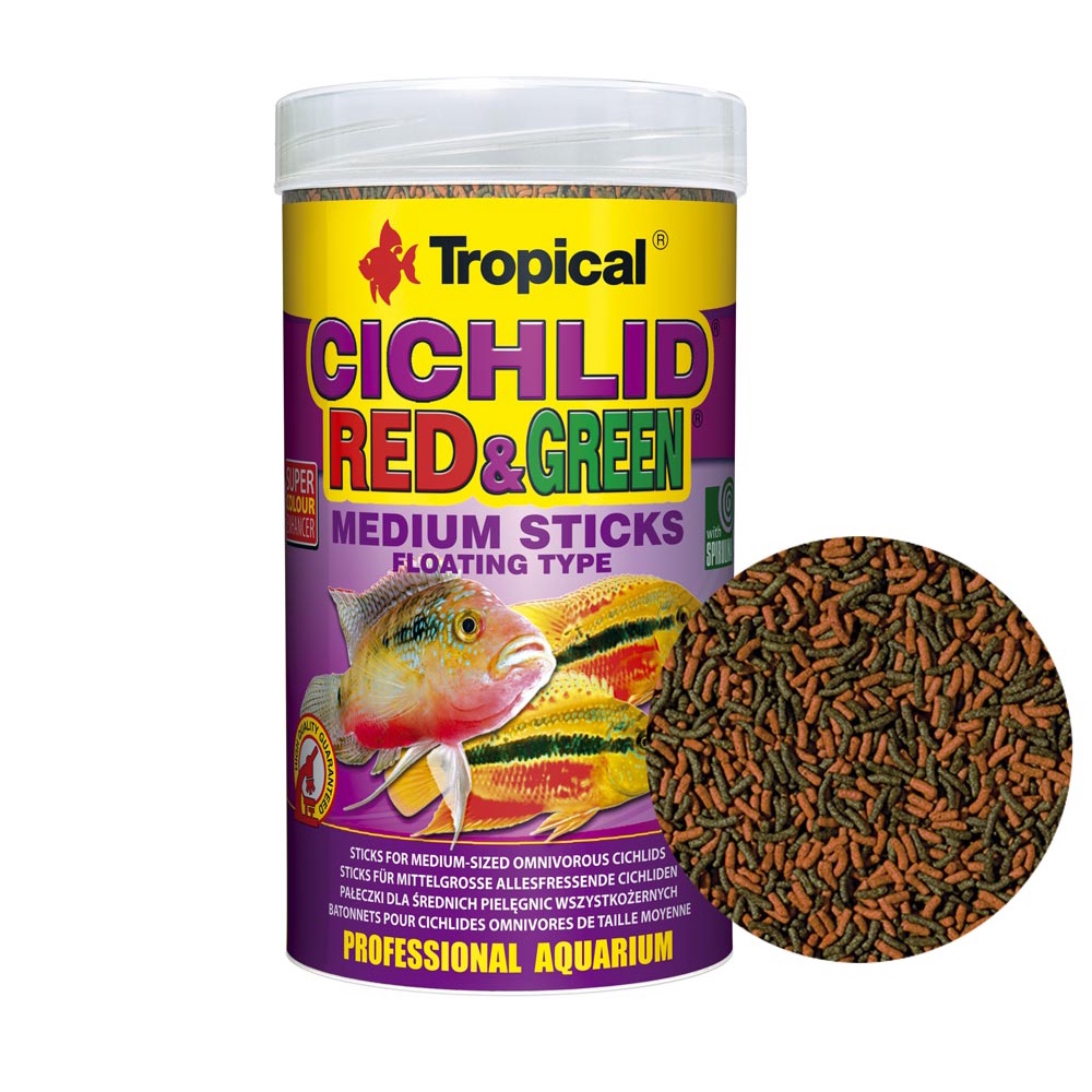 Tropical cichlid red clearance & green medium sticks