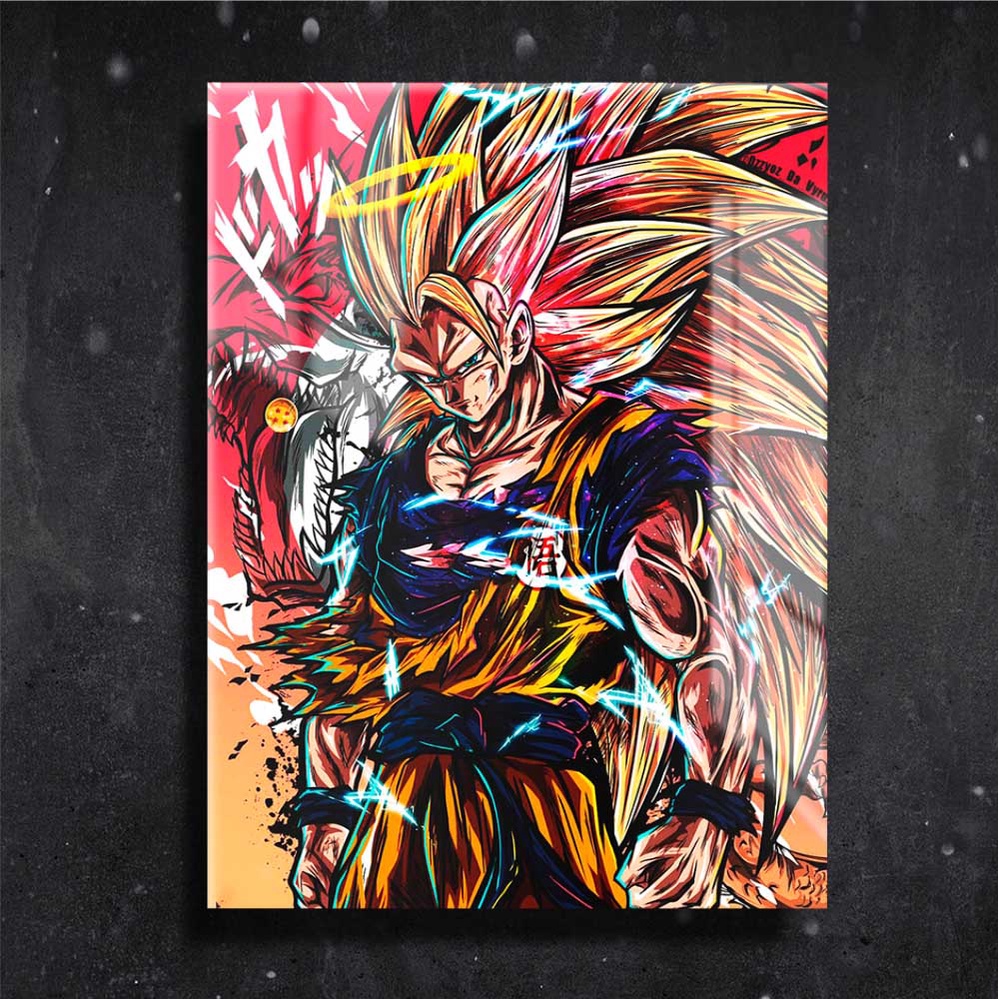 Quadro Metalizado Goku instinto Superior Dragon Ball Super Anime 03