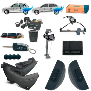 Kit Vidro Elétrico + Alarme c/Canivete Corsa Joy Maxx 4P Completo